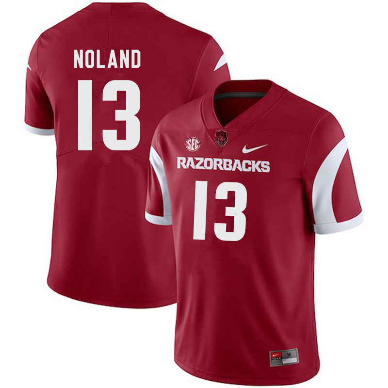 Men #13 Connor Noland Arkansas Razorbacks College Football Jerseys-Cardinal - Click Image to Close
